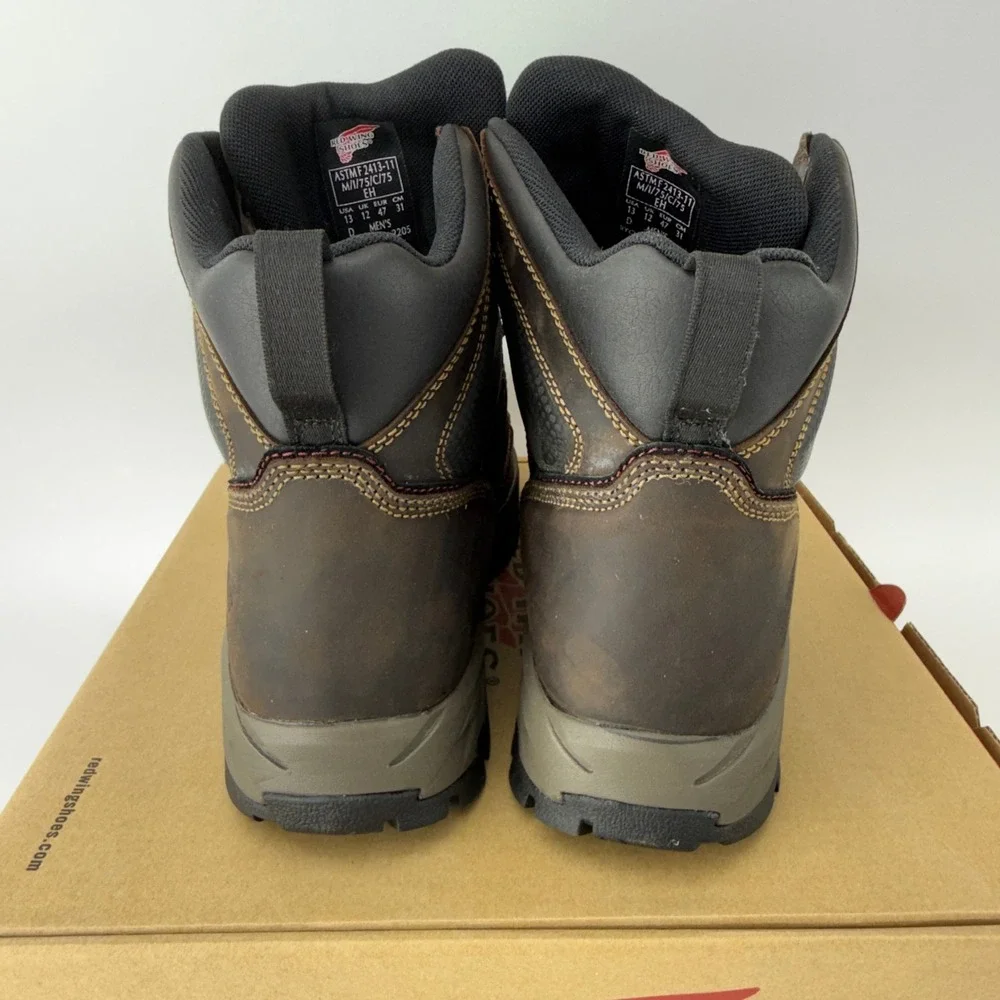Red Wing 2205 Brown Leather Safety Toe Work Boots Mens 13 D EH Rated NIB